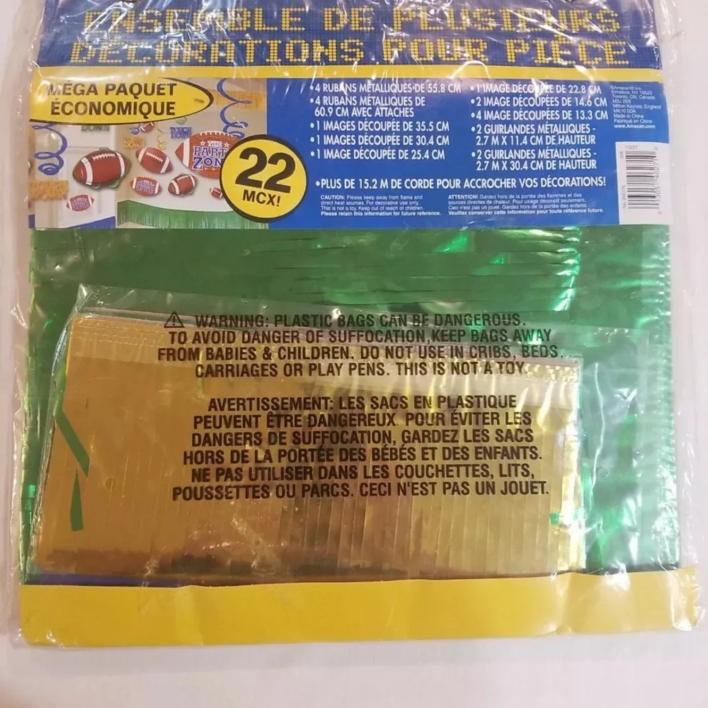 Giant Room Decorating Kit FOOTBALL - The Party Zone - 22 Pieces Mega Value Pack.